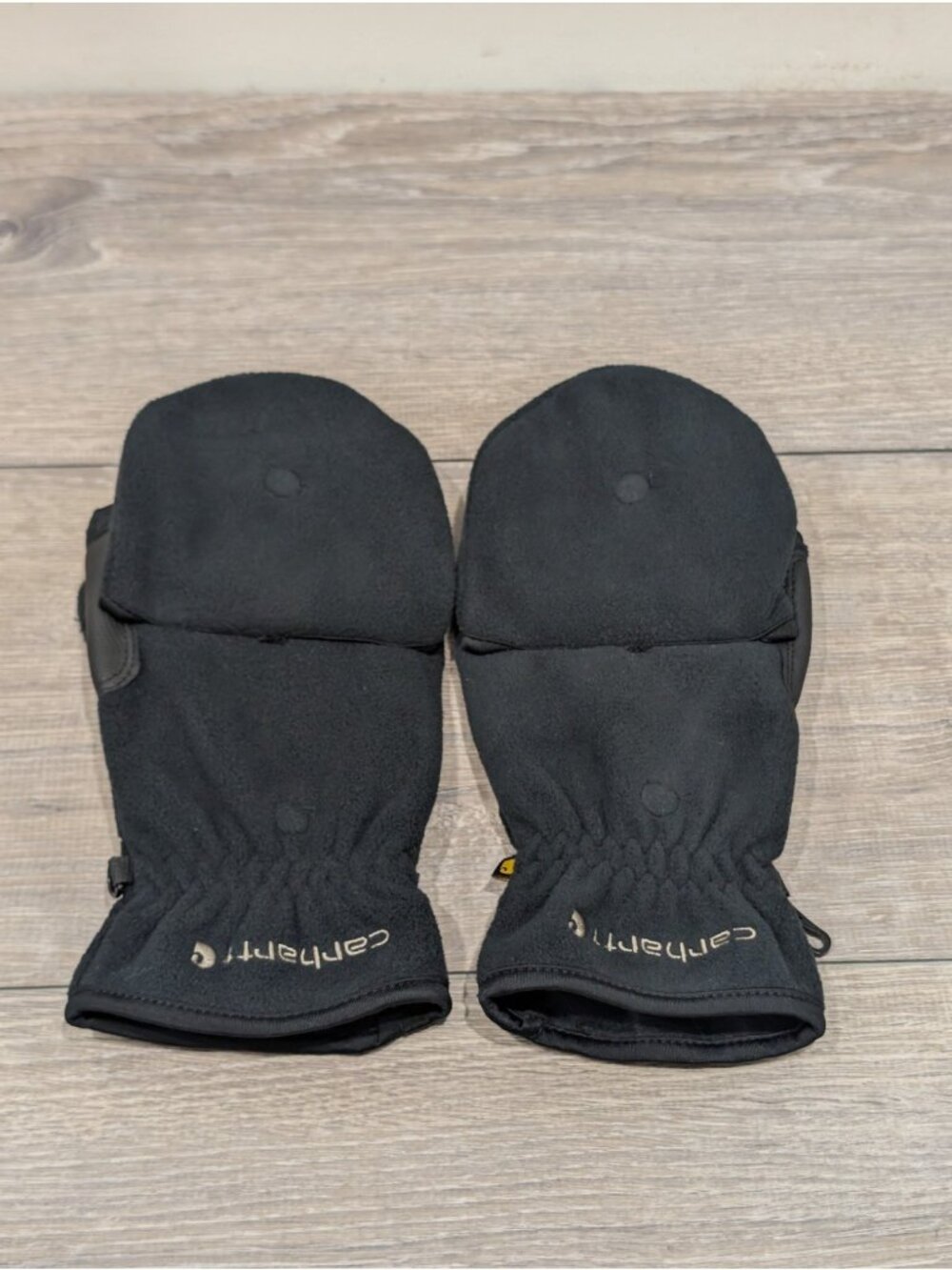 Carhartt Flip-It Gloves Mittens Mens Sz XL Black Convertible Fingerless Fleece